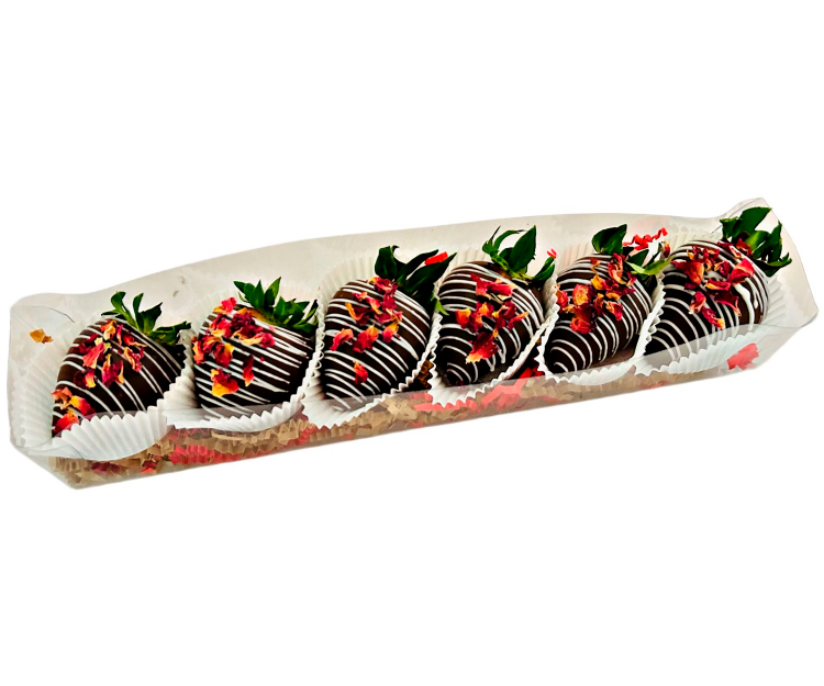 Fresas con pétalos